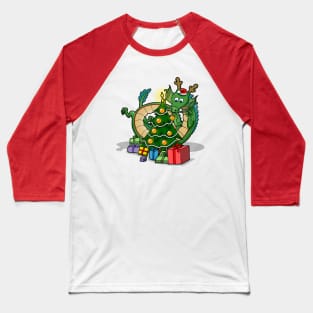 Christmas Anime Funny Dragon Christmas Tree Baseball T-Shirt